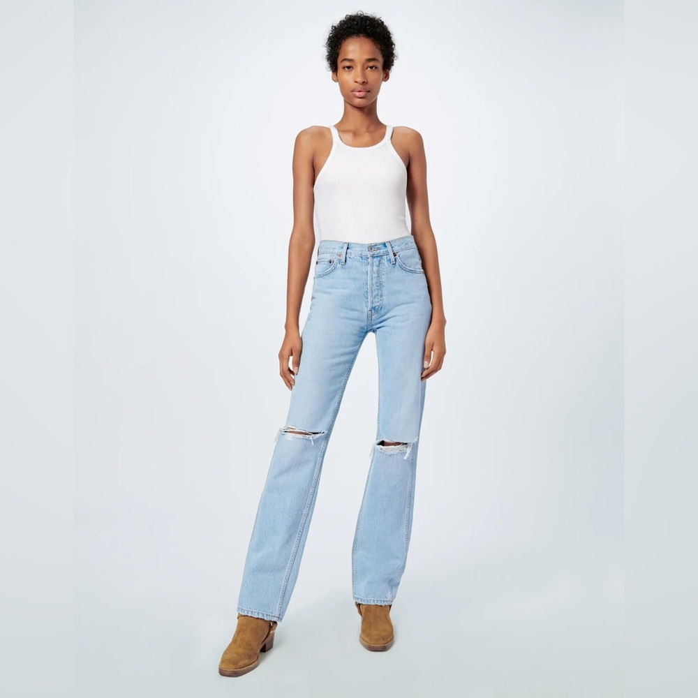 Re/Done HIGH RISE LOOSE Bleach Destroy NWT 26